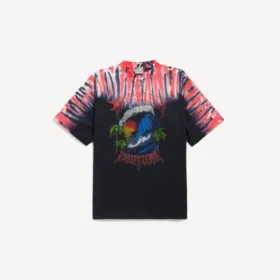 Herren-T-Shirt in schwarzer Farbe mit «Extreme Tie-Dye»-Motiv und mittlerer Passform