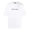Herren-T-Shirt mit Balenciaga-Logo-Aufdruck, bequem, kurzärmelig, weiss 612966TIV549040
