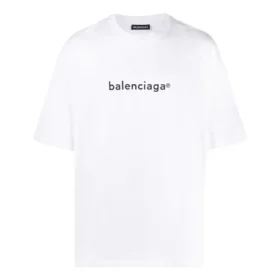 Herren-T-Shirt mit Balenciaga-Logo-Aufdruck, bequem, kurzärmelig, weiss 612966TIV549040