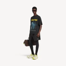 Herren-T-Shirt «The Address» in mittlerer Passform, in gewaschenem Schwarz