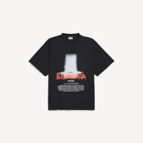 Herren-T-Shirt «The Door» in Oversize-Passform, schwarz