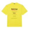 Herren-T-Shirt von Balenciaga, chemisch zu reinigen, kastenförmiger Schnitt, Logo-Aufdruck, locker sitzend, kurzärmelig, gelb 651795TKVF87175
