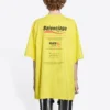 Herren-T-Shirt von Balenciaga, chemisch zu reinigen, kastenförmiger Schnitt, Logo-Aufdruck, locker sitzend, kurzärmelig, gelb 651795TKVF87175