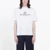 Herren-T-Shirt von Balenciaga mit «BB Paris»-Aufdruck, Rundhalsausschnitt, kurze Ärmel, Retro-Version, weiss 594579TGV609000