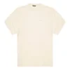 Herren-T-Shirt von Balenciaga mit gesticktem Logo, Rundhalsausschnitt, kurzärmelig, cremeweiss 641614TJV829757