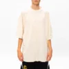 Herren-T-Shirt von Balenciaga mit gesticktem Logo, Rundhalsausschnitt, kurzärmelig, cremeweiss 641614TJV829757