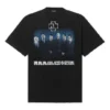 Herren-T-Shirt von Balenciaga mit Rammstein-Deutschland-Band-Crossover-Motiv, kurzärmelig, schwarz 651795TLV511000