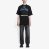 Herren-T-Shirt von Balenciaga mit Rammstein-Deutschland-Band-Crossover-Motiv, kurzärmelig, schwarz 651795TLV511000