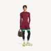 Herren-Techwear-Langarm-Top in Burgunderrot/Aqua Herren-Techwear-Langarm-Top in Burgunderrot/Aqua