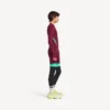 Herren-Techwear-Langarm-Top in Burgunderrot/Aqua Herren-Techwear-Langarm-Top in Burgunderrot/Aqua