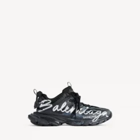 Herren-Track-Signature-Sneaker in Schwarz/Weiss