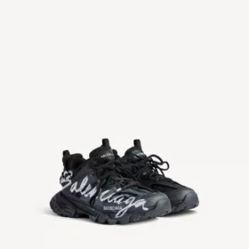 Herren-Track-Signature-Sneaker in Schwarz/Weiss