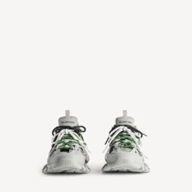 Herren-Track-Sneaker mit Schnürung in Grau/Gelb/Weiss/Marineblau
