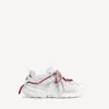 Herren-Track-Sneaker mit Schnürung in Weiss/Rot/Grau/Schwarz