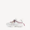 Herren-Track-Sneaker mit Schnürung in Weiss/Rot/Grau/Schwarz