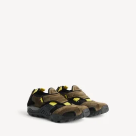 Herren-Wandersandale als Sneaker in Taupe/Schwarz/Neongelb