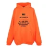 Hi My Name Is Hoodies «Fluorescent Orange Black» 651799TKVK57513