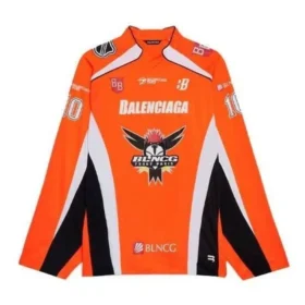 Hockey-T-Shirt mit Einsätzen und langen Ärmeln «Orange» 657105TKV247074