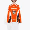 Hockey-T-Shirt mit Einsätzen und langen Ärmeln «Orange» 657105TKV247074