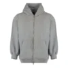 Hoodie aus gewaschener Baumwoll-Jersey mit Reissverschluss «Grey» 744454TOVV91241