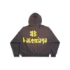 Hoodie mit aufgerissener Tasche im Tape Type, weite Passform «Dark Grey» 744441TQVA98519