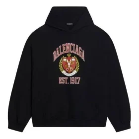 Hoodie mit College-Logo-Print, Wide Fit, «Schwarz», 674986TLV901076