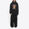 Hoodie mit College-Logo-Print, Wide Fit, «Schwarz», 674986TLV901076