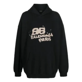 Hoodie mit handgezeichnetem BB Icon, weite Passform «Schwarz» 620973TNVQ11059