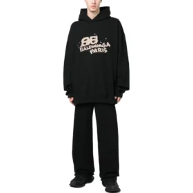 Hoodie mit handgezeichnetem BB Icon, weite Passform «Schwarz» 620973TNVQ11059