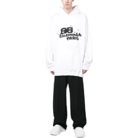 Hoodie mit handgezeichnetem BB Icon, weite Passform «White» 620973TNVQ19040