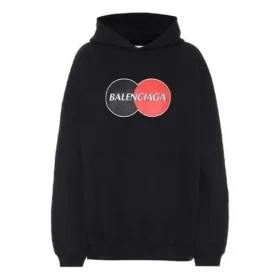 Hoodie mit lockerem Schnitt und Muster, Sport, Schwarz 620947TIV801000