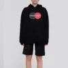 Hoodie mit lockerem Schnitt und Muster, Sport, Schwarz 620947TIV801000