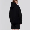 Hoodie mit lockerem Schnitt und Muster, Sport, Schwarz 620947TIV801000
