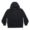Hoodie mit Reissverschluss und Aussen-Schlaufe, schmale Passform «Black Faded» 744454TOVF51055