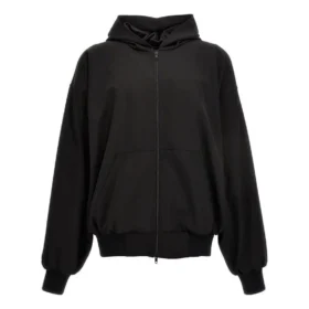 Hoodie mit Reissverschluss, weite Passform «Schwarz» 750965TNT391000