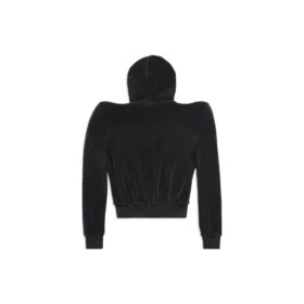 Hoodie mit rundem Ausschnitt und Reissverschluss «Black» 767880TNV611000