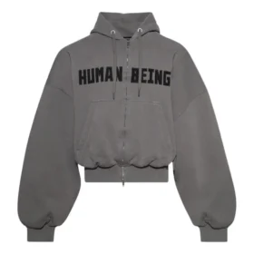 Human Being Rundhals-Hoodie mit Reissverschluss «Dark Grey» 827153TSVB91441