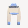 Hybrid-Pullover für Damen in Marineblau/Weiss