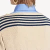 Hybrid-Pullover für Damen in Marineblau/Weiss