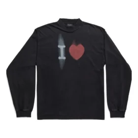 I Love Langarm-T-Shirt, Medium Fit «Black» 744449TOVH39034