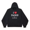 I Love Paris Balenciaga Hoodie, weite Passform «Black Faded» 803265TRVM61041