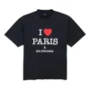 I Love Paris & Balenciaga T-Shirt, Medium Fit «Black Faded» 764235TRVU91041