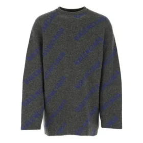 Intarsia-Strickpullover mit Logo «Dunkelgrau» 623283T15671035
