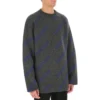 Intarsia-Strickpullover mit Logo «Dunkelgrau» 623283T15671035