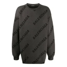 Intarsia-Strickpullover mit Logo «Grey» 625970T31781262