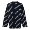 Intarsia-Strickpullover mit Logo «Schwarz» 623283T15674177