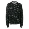 Jacquard-Logo-Pullover mit Rundhalsausschnitt «Black» 555381T15241070