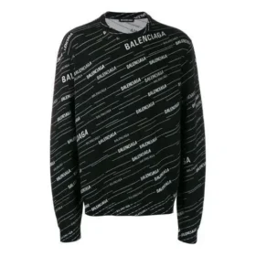 Jacquard-Logo-Pullover mit Rundhalsausschnitt «Black» 555381T15241070