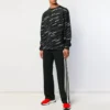 Jacquard-Logo-Pullover mit Rundhalsausschnitt «Black» 555381T15241070