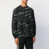 Jacquard-Logo-Pullover mit Rundhalsausschnitt «Black» 555381T15241070
